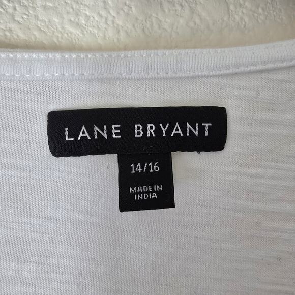 Women's Plus Sz 1X 14/16 Embroider Top Yellow‎ Floral White Eyelet Summer Beach - Picture 2 of 8